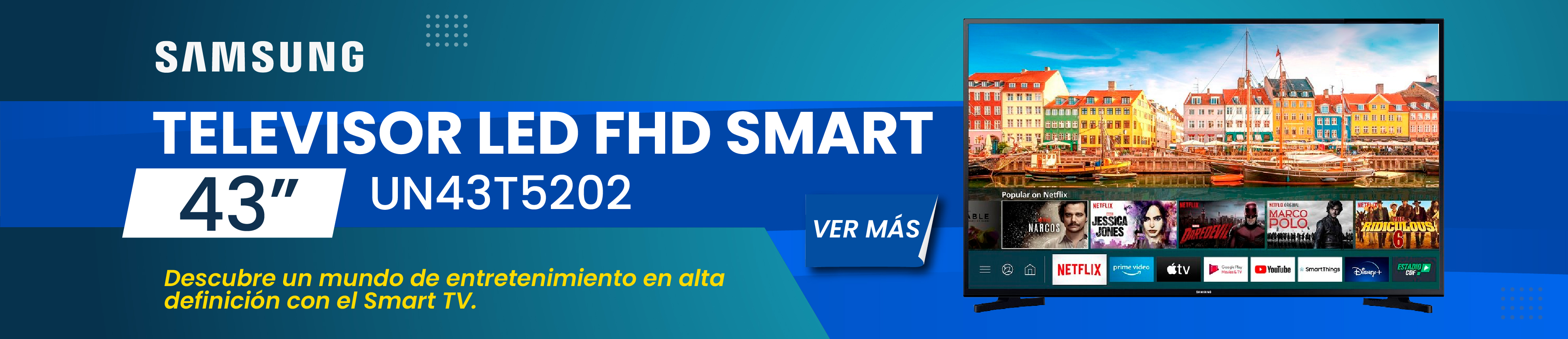 TV Samsung LED FHD Smart 43" UN43T5202