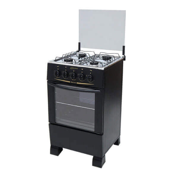 Cocina 4 Hornallas Mbarete Vidrio Total Abbatec Negro