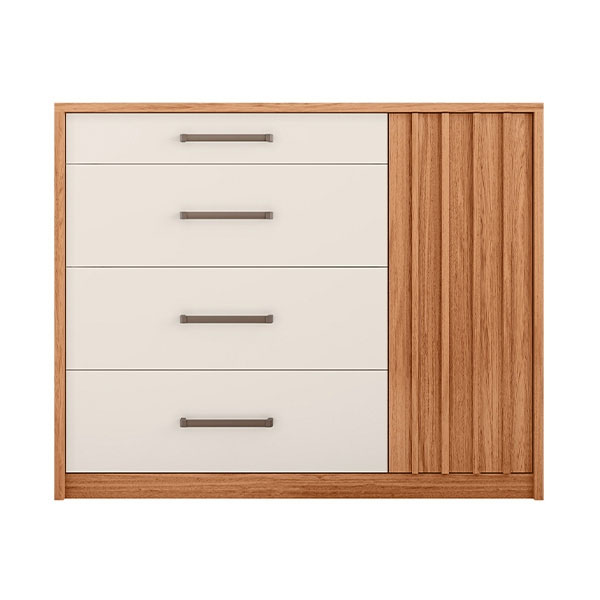 Comoda 1 Puerta 4 Cajones Palacius 1.36 Caemmun Freijo|Off White