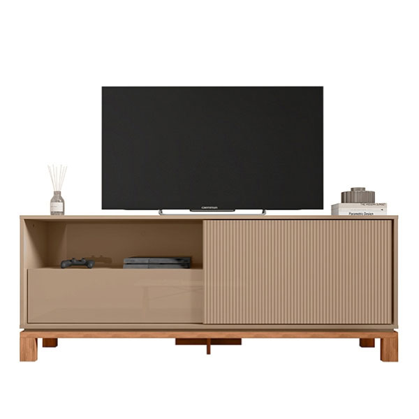 Rack 1 Puerta 1 Cajón Deslizante Mondrian 1.5 Caemmun Suede Mr|Freijo