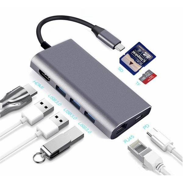 Adaptador Mini Chuwi Usb-C Hdmi, Rj45, Red TDM