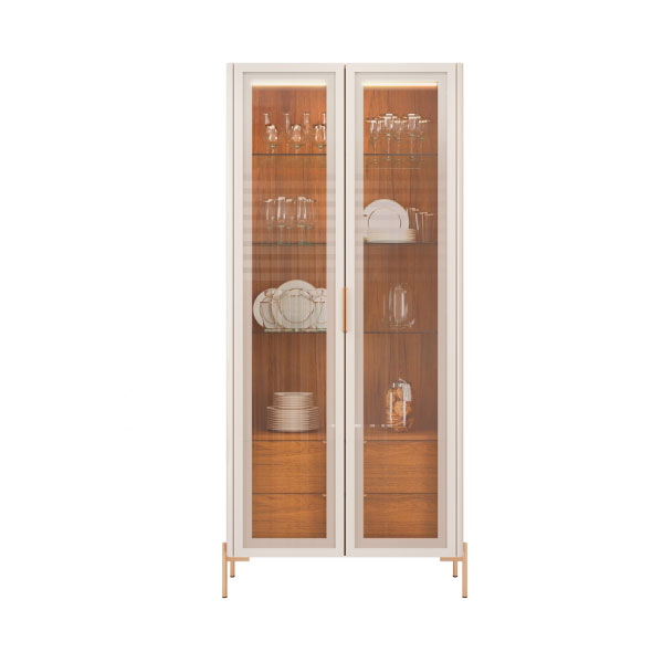 Cristalera 2 Puertas Olivia DJ Off White | Freijo