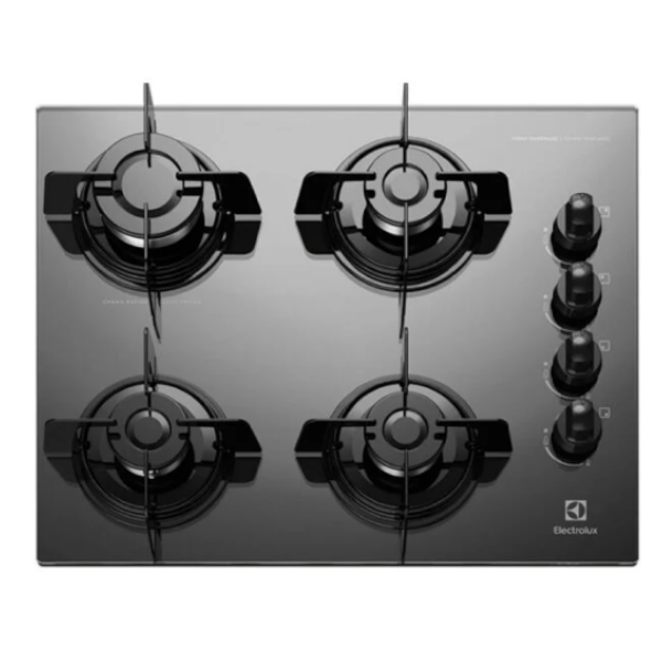 Anafe Electrolux KE4TP Gas 4H Vidrio Negro