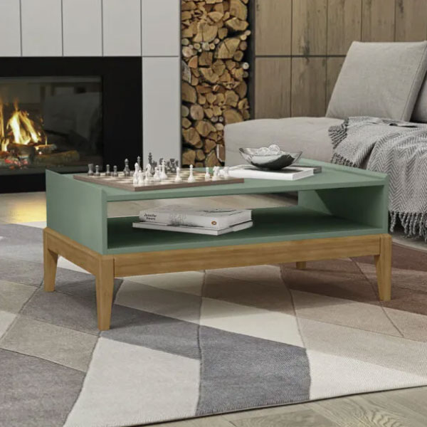 Mesa De Centro 2911Bf Finestra Verde|Freijo