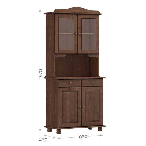 Cristalera 4 Puertas 2 Cajones Rubi 8926W Finestra Cafe