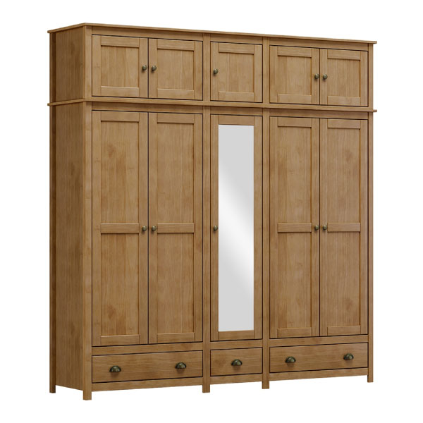 Ropero 10 Puertas 3 Cajones Topazio 9139Bv Con Valijero Finestra Freijo