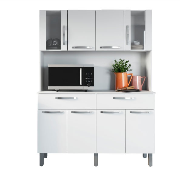 Kit Cocina 1230 8 Puertas 2 Cajones Lisboa Fiorello Blanco