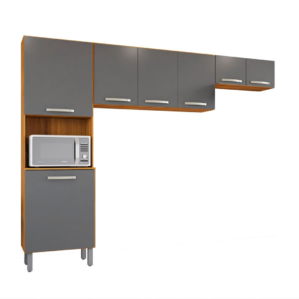 Kit Cocina 2500 3 Piezas 6 Puertas Mila Fiorello Freijo | Grafite