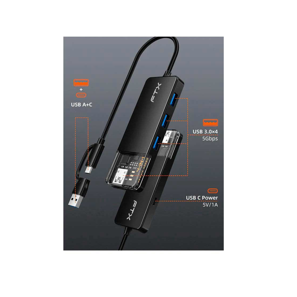 Hub USB-C / USB-A de 4 Puertos 5Gbps
