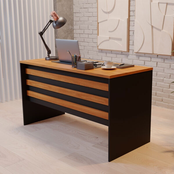 Mesa De Escritorio 160 Start Perferct 50.12 Giobel Nogal | Negro