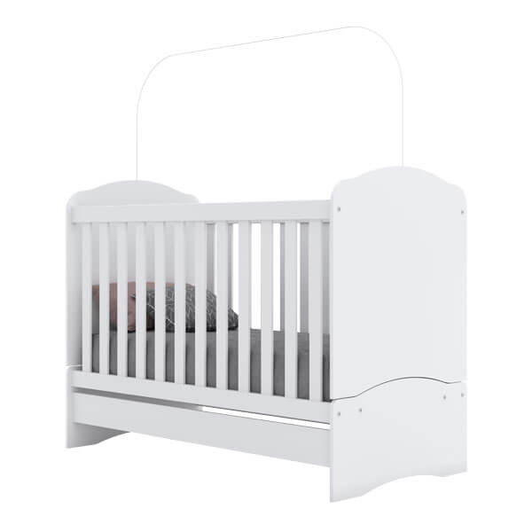 Cuna Mini-Cama Bala de Menta I02 Henn Rústico | Blanco