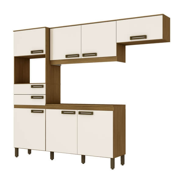 Kit Cocina 7 Puertas 2 Cajones B107 Briz Nature | Off White