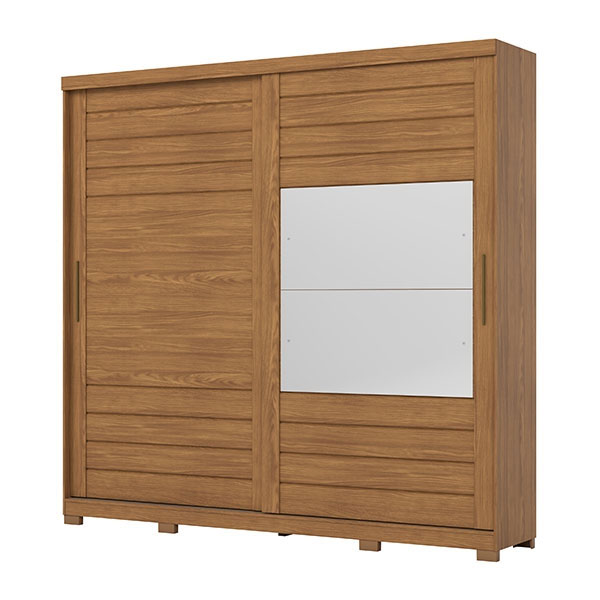 Ropero 2 Puertas Deslizantes Con 2 Espejos Cayman Henn Nature