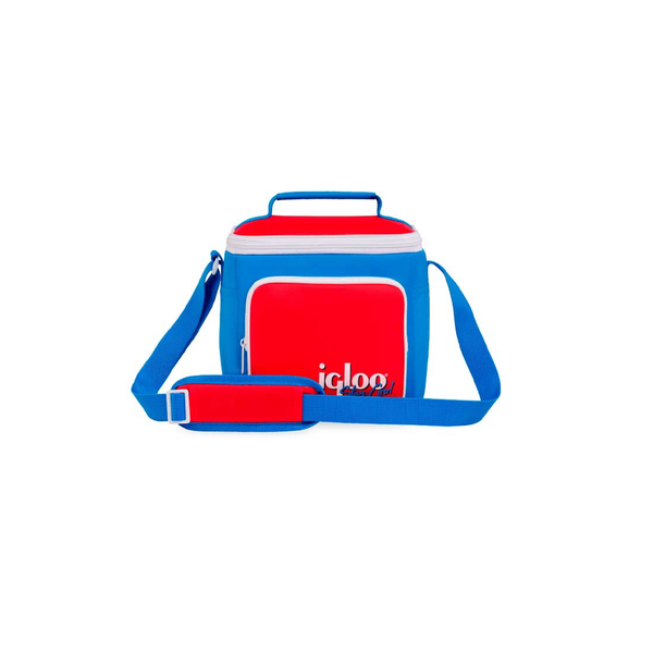 Bolsa Térmica Igloo 9 Latas Vertical Lunch Retro Azul y Rojo