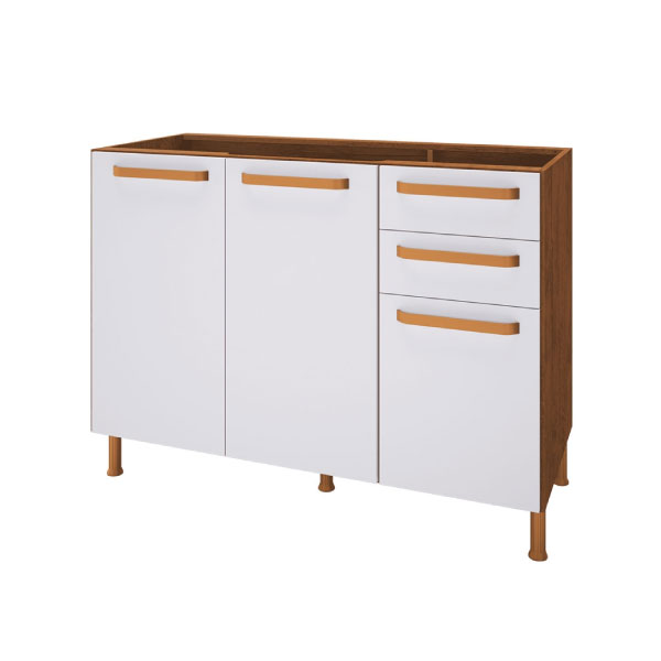 Balcon 1.20 Sin Tampo 3 Puertas 2 Cajones 6118.10 Indekes Noce|Off White