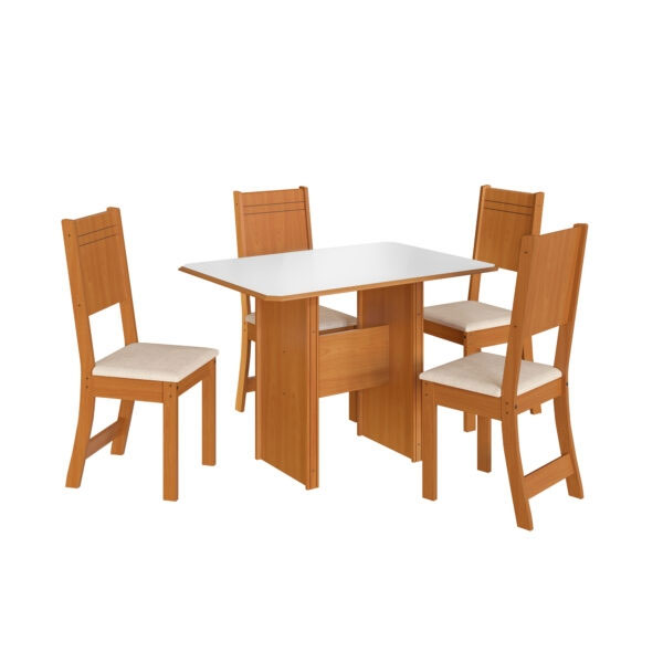 Juego Comedor 4 Sillas Evora 10060.1 Indékes Freijo|Off White