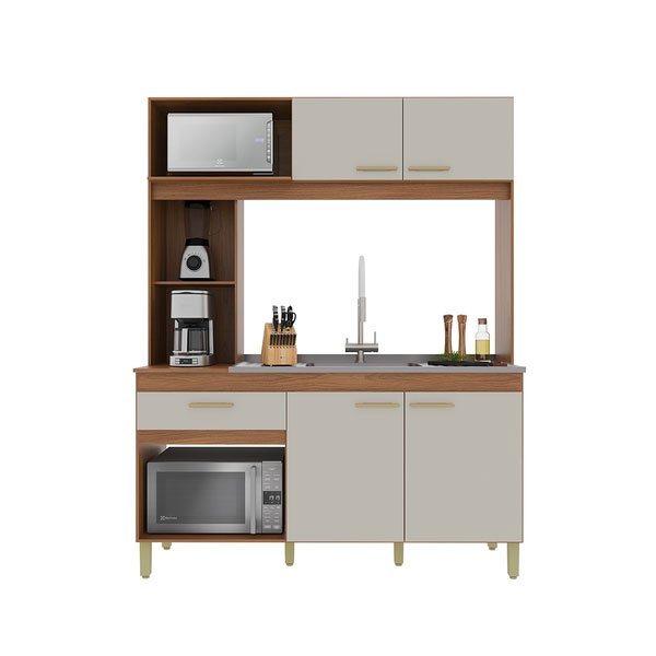 Kit Cocina 1600 4 Puertas 1 Cajón Enne Indekes Freijo|Off White