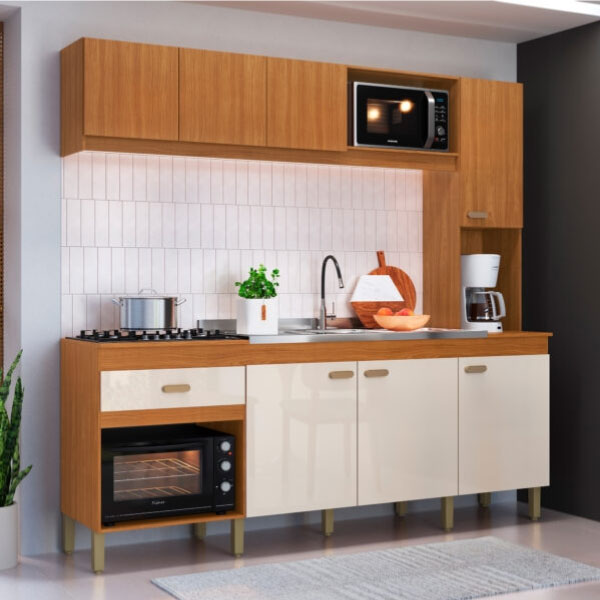 Kit Cocina 2200 7 Puertas 1 Cajon Doha Indékes Freijo | Off White
