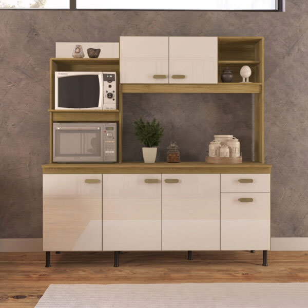 Kit Cocina 5 Puertas Sevilha 182 Indékes Castani|Off White