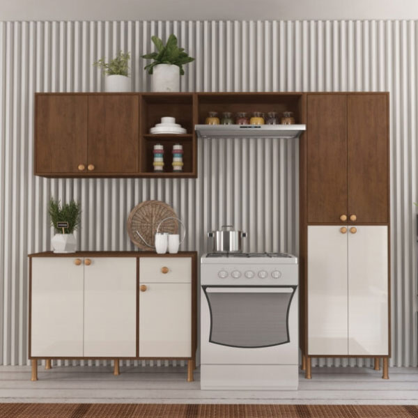 Kit Cocina 9 Puertas Turin 6165.100 Indékes Noce|Off White