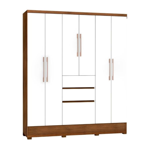 Ropero 7 Puertas 2 Cajones Brunella J&A Jequitiba|Off White