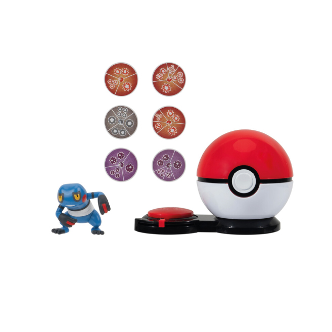 Juego Pokémon Jazwares Surprise Attack Croagunk + Poké Ball