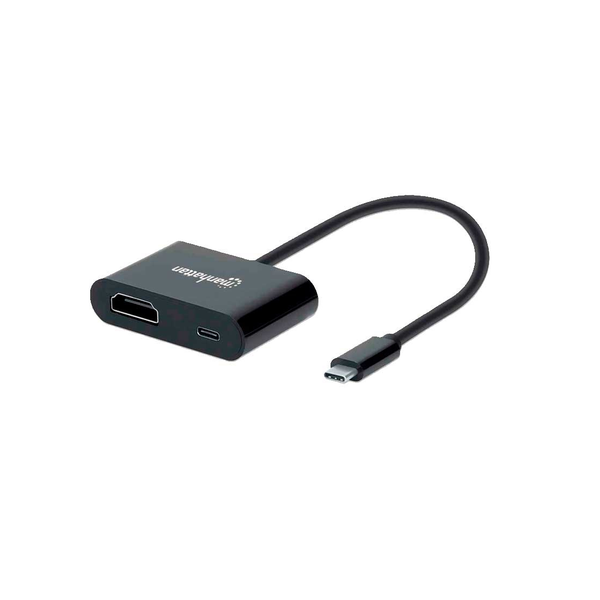Adaptador USB-C a HDMI con Power Delivery 4K/60Hz – Manhattan 153416 Negro