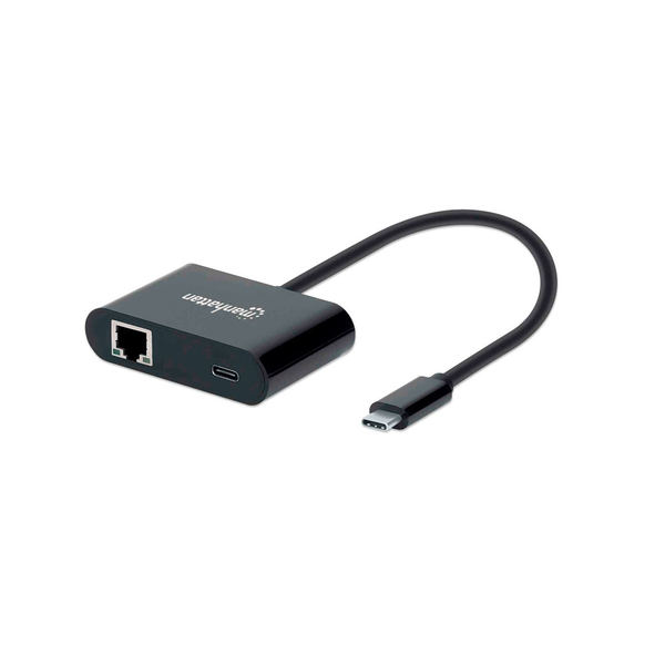 Adaptador USB-C a RJ45 Manhattan – 1 Gbps – 60W – Negro