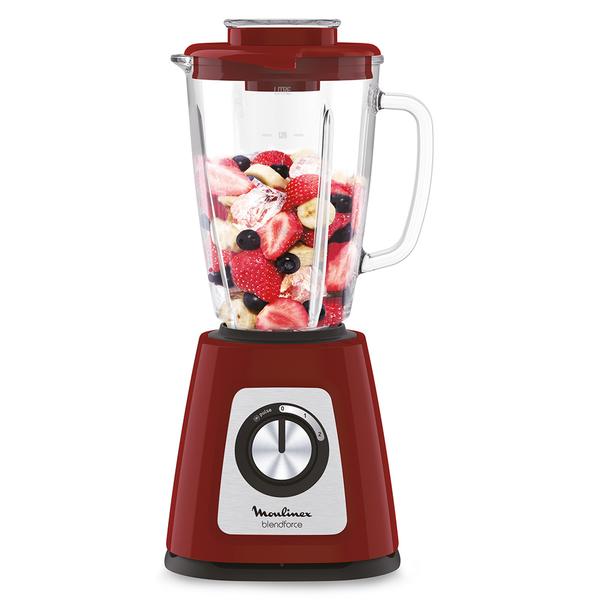 Licuadora Moulinex 1,75 L Vaso Vidrio Roja