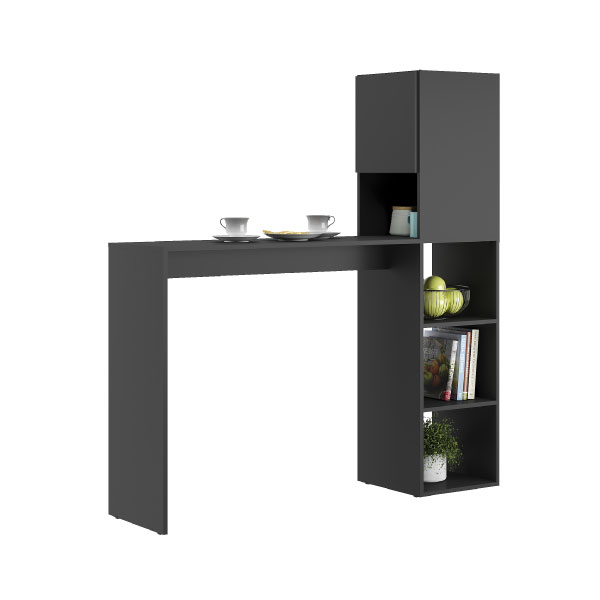 Armario Multiuso Multimóveis Con Mesa Alta - Negro