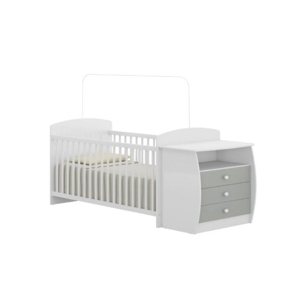 Cuna C/Comoda Multimóveis Blanco Gris