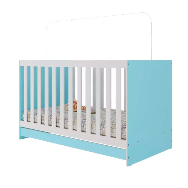 Cuna Multimóveis 3X1 Azul/Blanco