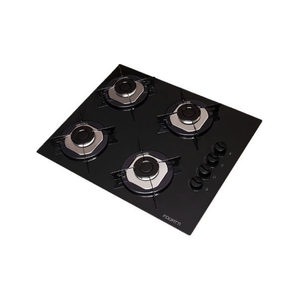 Cooktop 4 Hornallas Mesa De Vidrio Fogatti Negro