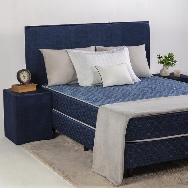 Sommier Nogal Calma 160x200 Color Azul Juego Completo