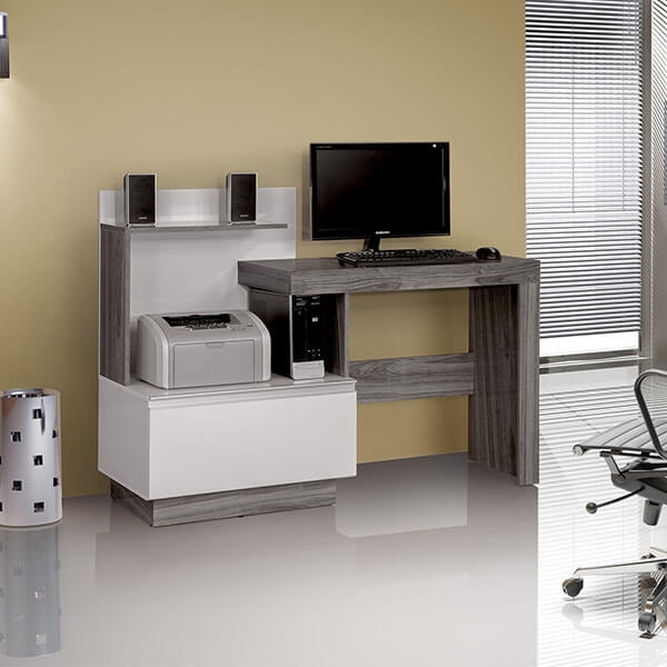 Mesa Computadora Jade Notavel Gris / Blanco