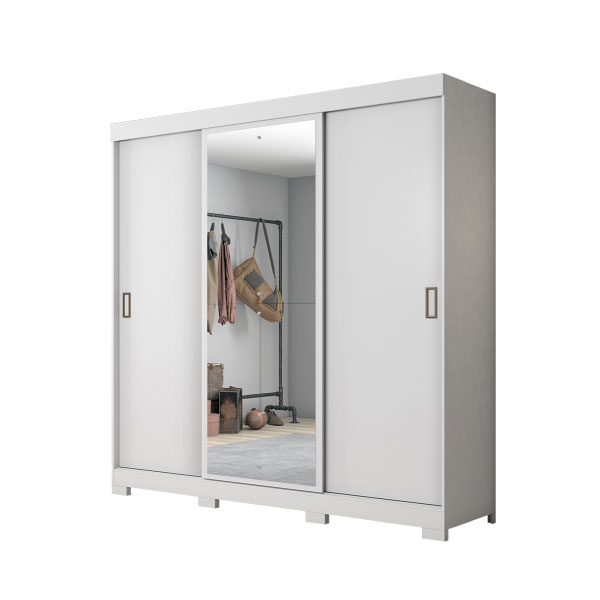 Ropero 3 Puertas Corredizas Con Espejo Nt5020 Notavel Blanco