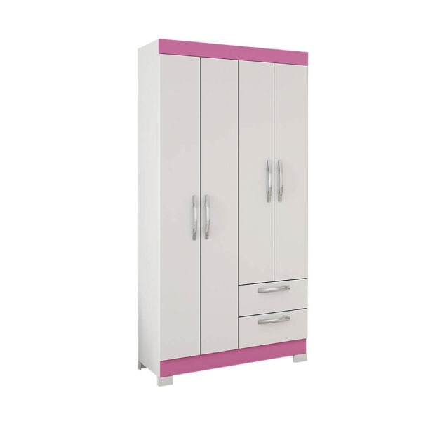 Ropero 4 Puertas NT5005 Notavel Blanco|Rosa