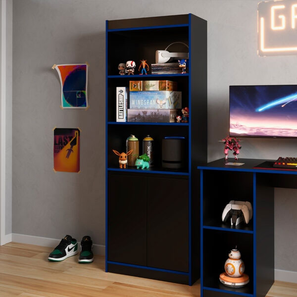 Armario Gamer 2 Puertas Gtx Patrimar Negro | Azul