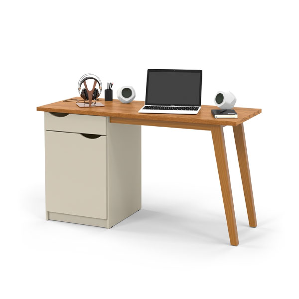 Mesa Escritorio Prism Patrimar Off White | Cumaru