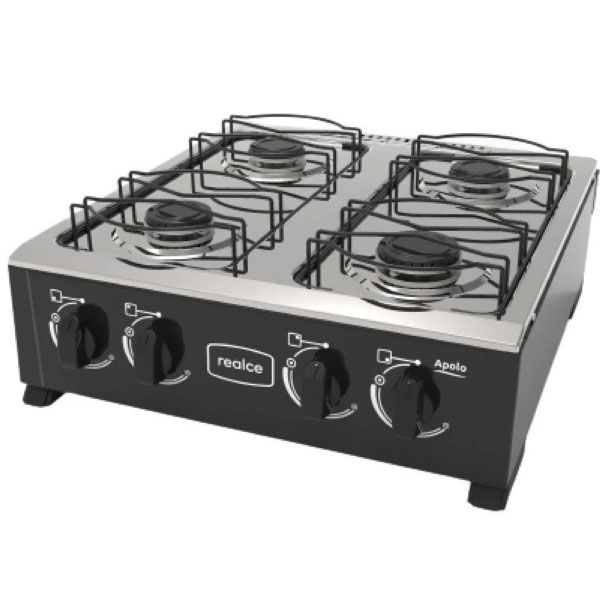 Cocina Realce Apolo 4H Mesa Inox Negro